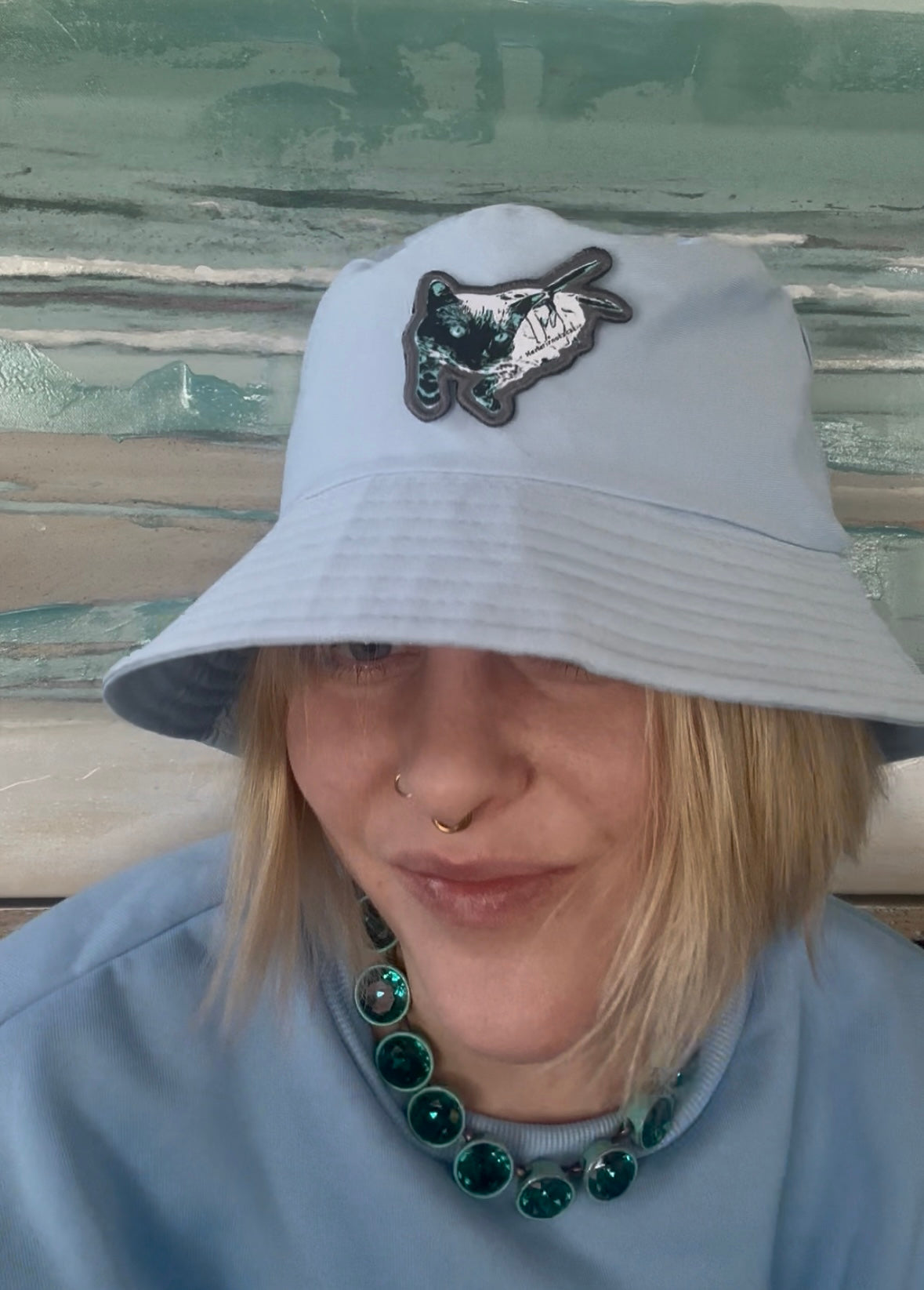 Sharkitty Patch Bucket Hat