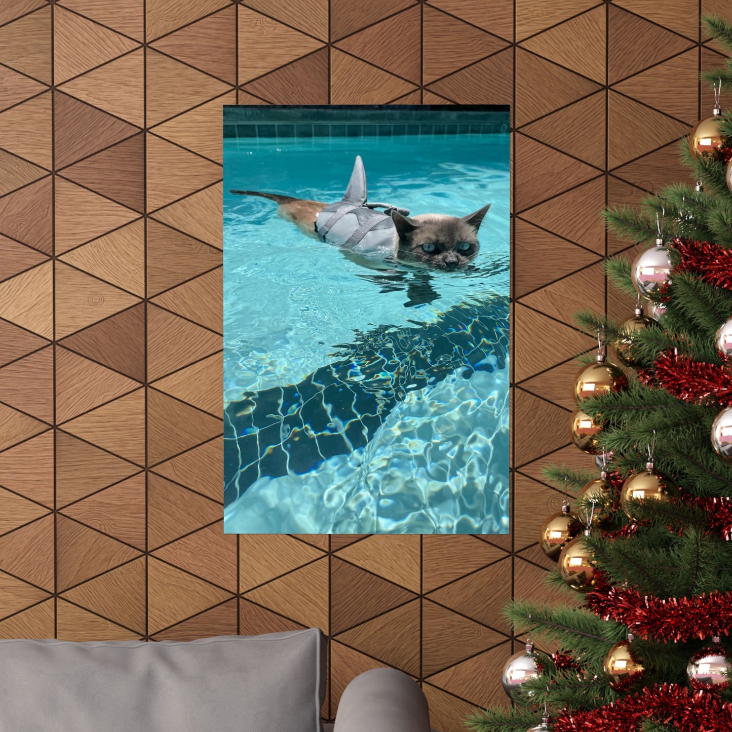 Scrunchie-Nose Sharkitty Matte Vertical Print