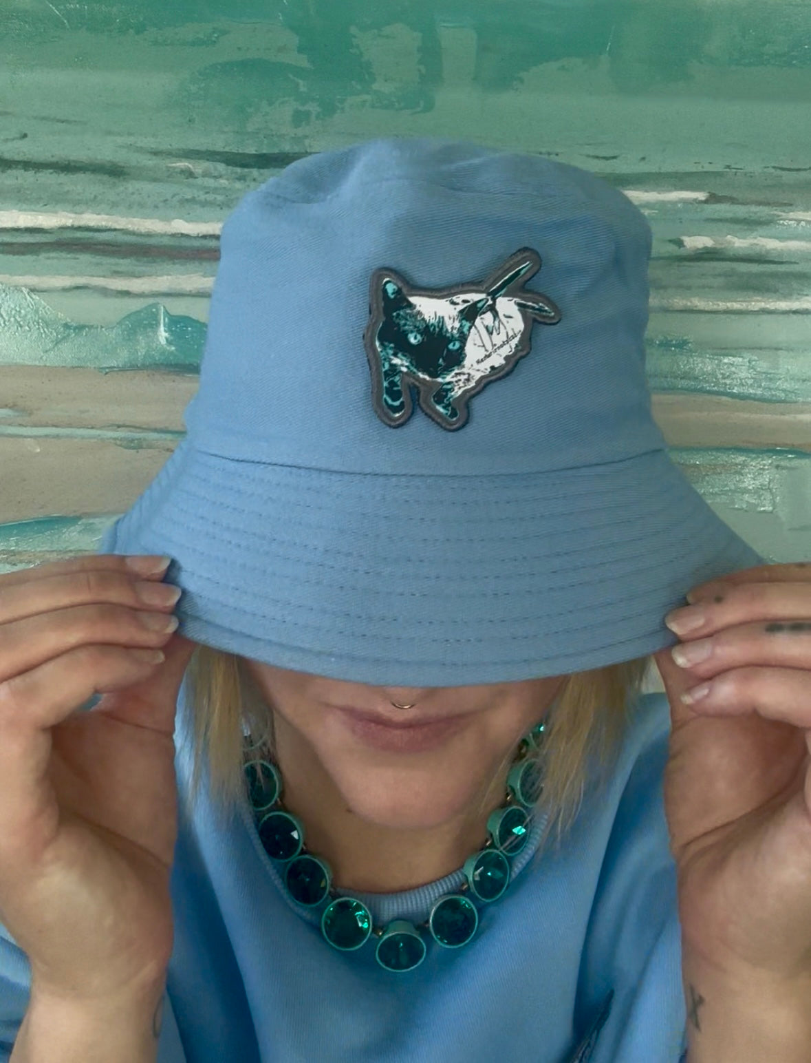 Sharkitty Patch Bucket Hat