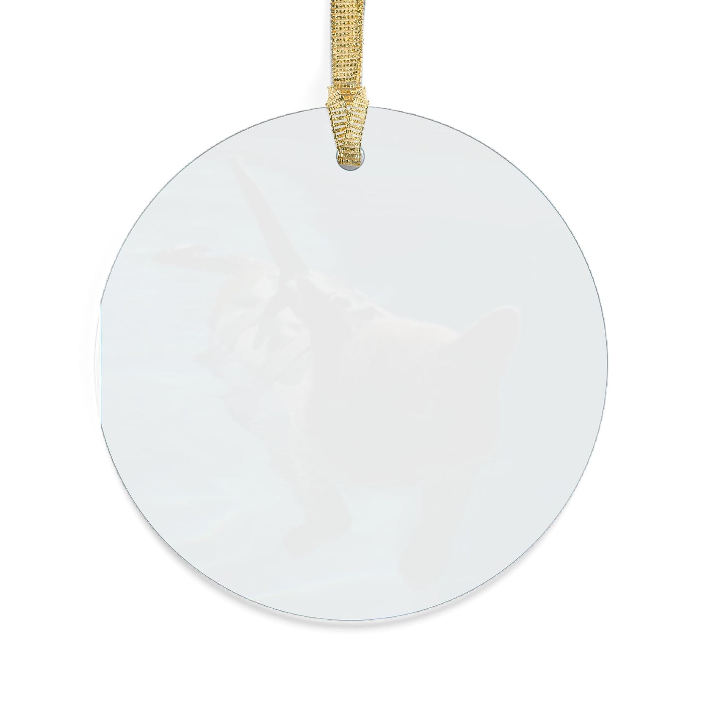 Swimming Sharkitty Cat Acrylic Ornament | Round Pet Photo Keepsake