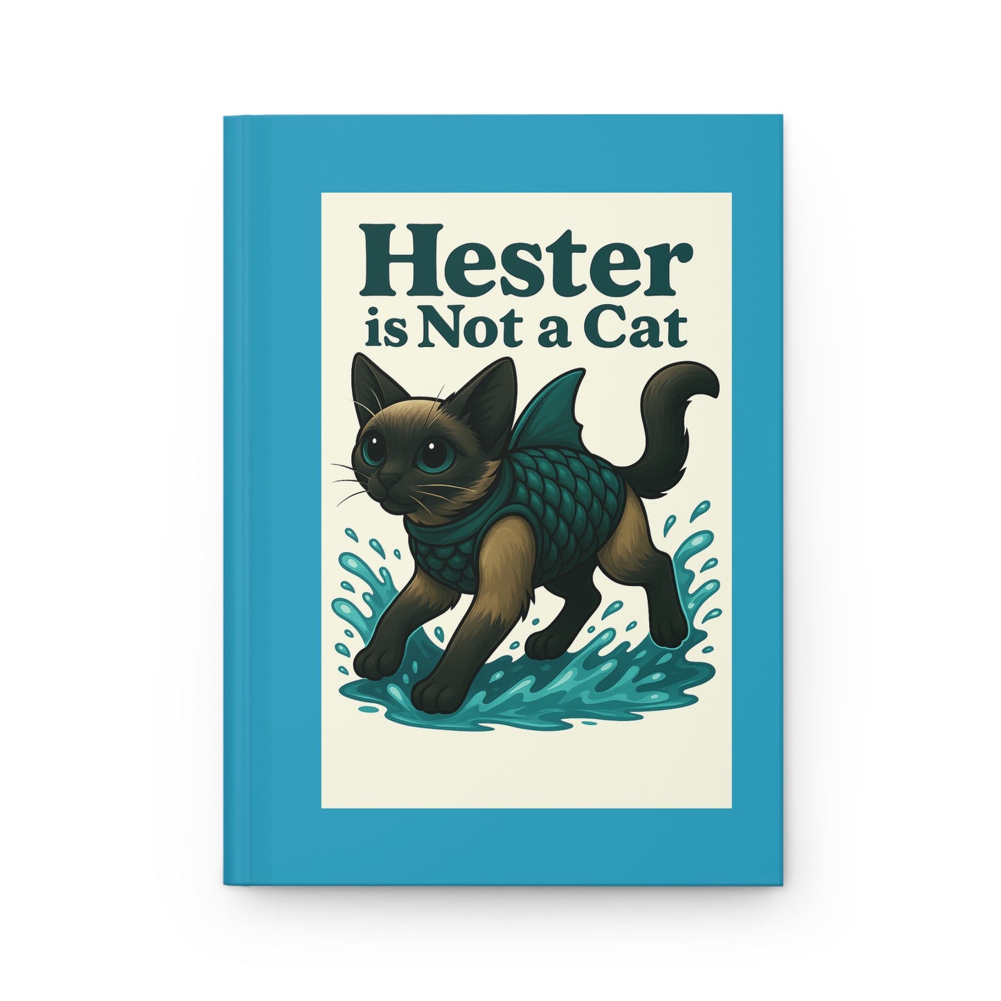 Hester Is Not a Cat Hardcover Journal — Cute Mythical Sharkitty Notebook