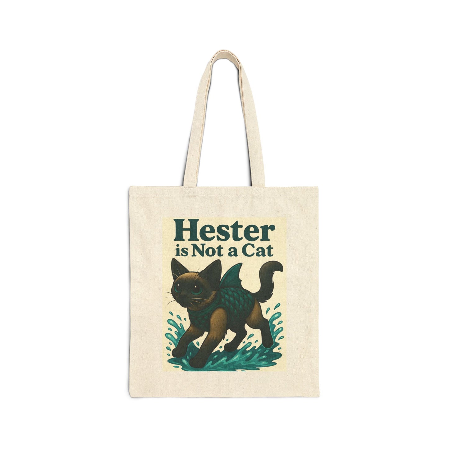 Cartoon Sharkitty Canvas Tote