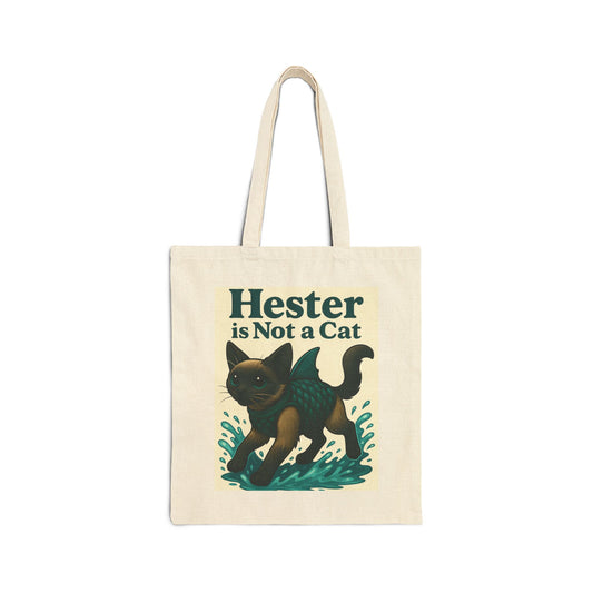 Cartoon Sharkitty Canvas Tote