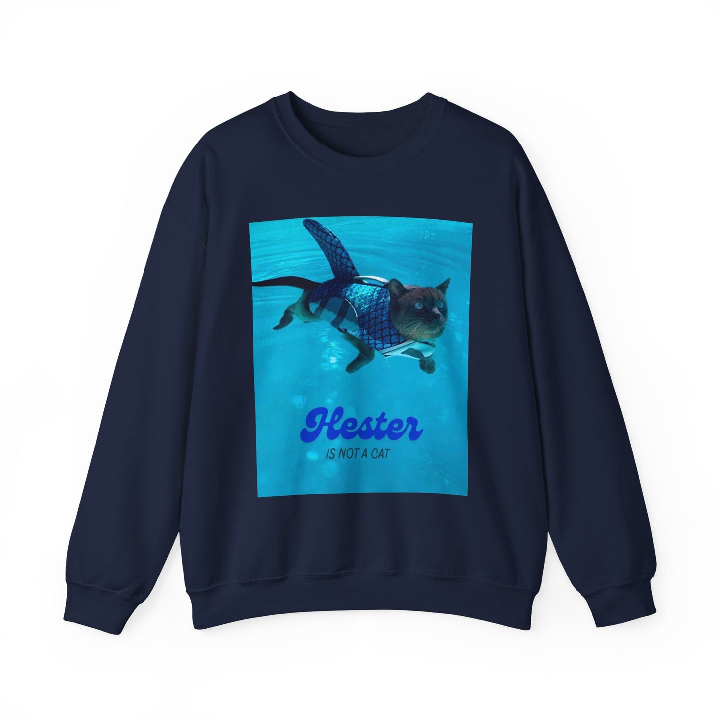 “Hester is Not a Cat" Sharkitty Crewneck Sweatshirt