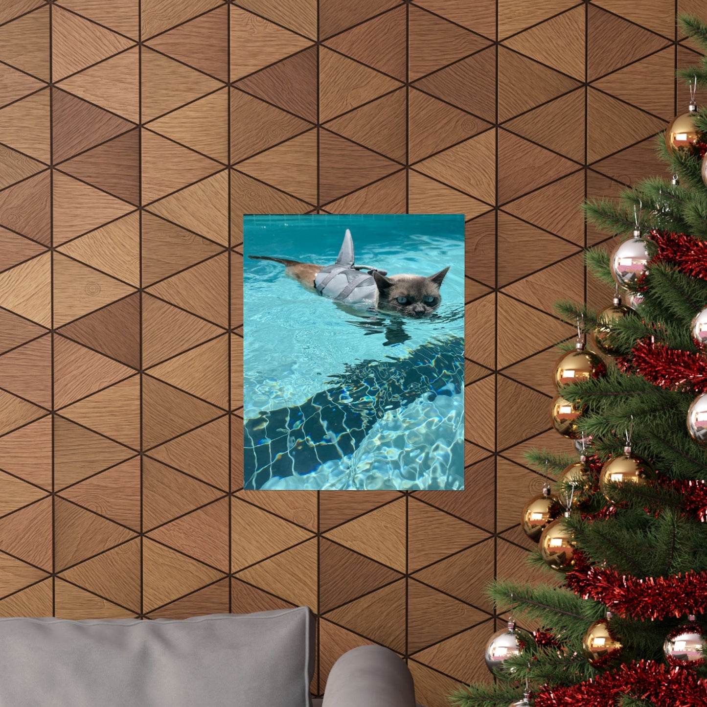 Scrunchie-Nose Sharkitty Matte Vertical Print