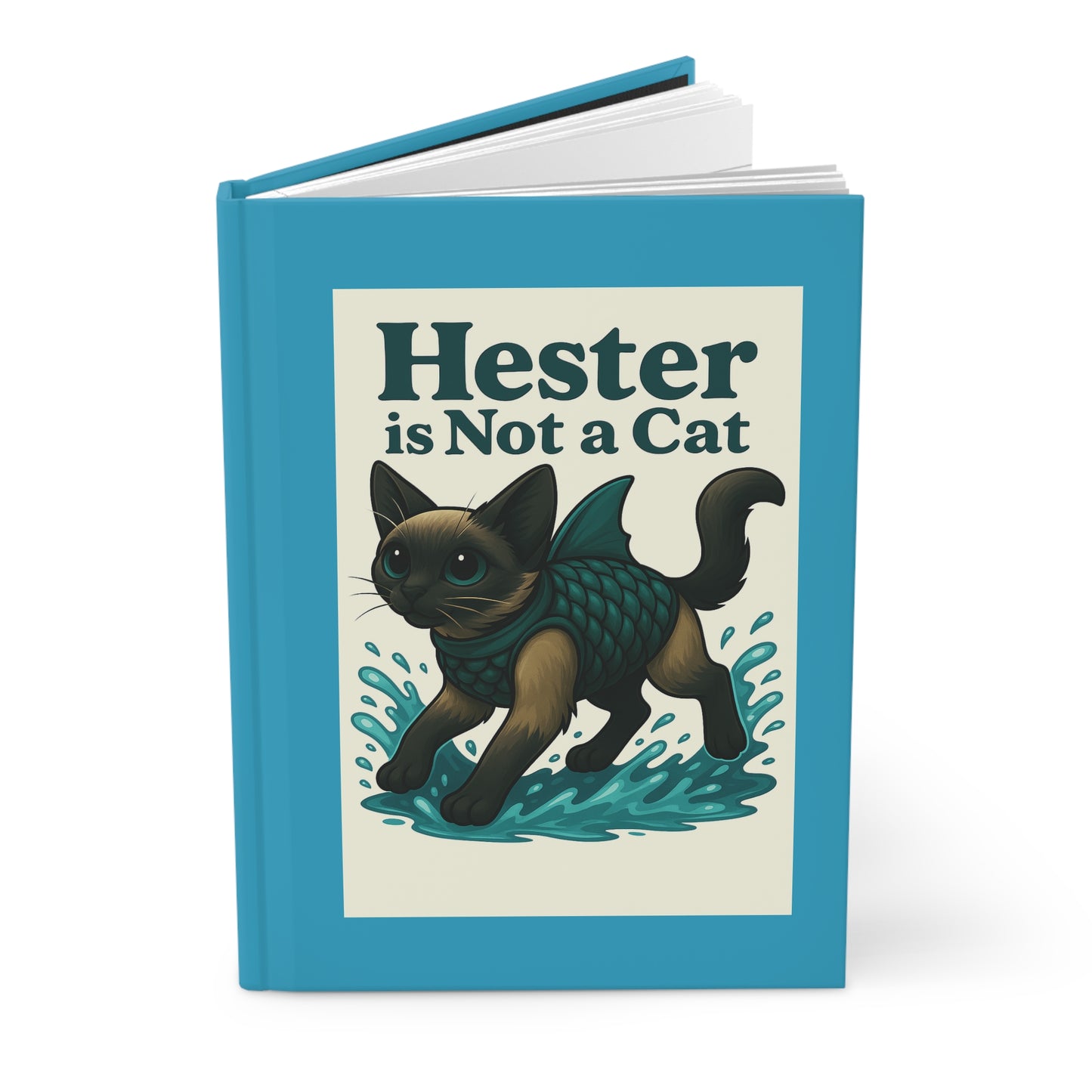 Hester Is Not a Cat Hardcover Journal — Cute Mythical Sharkitty Notebook