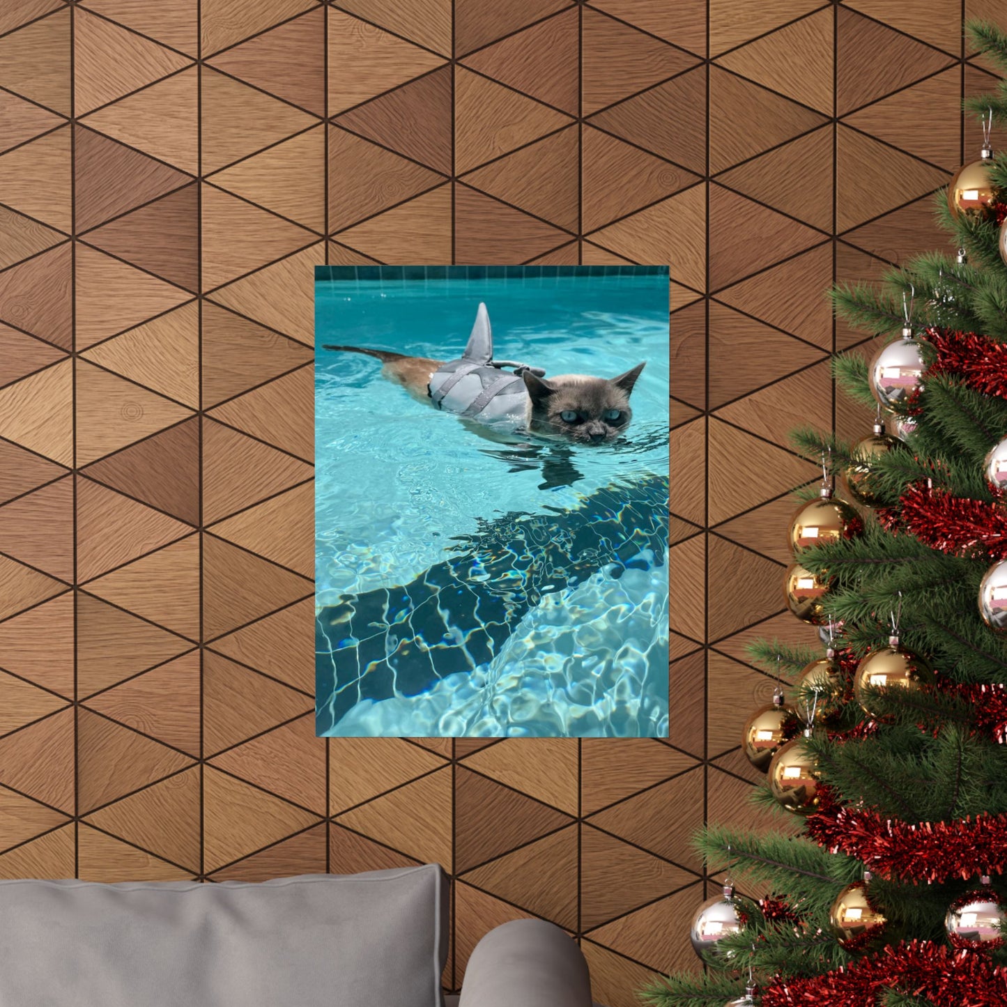 Scrunchie-Nose Sharkitty Matte Vertical Print