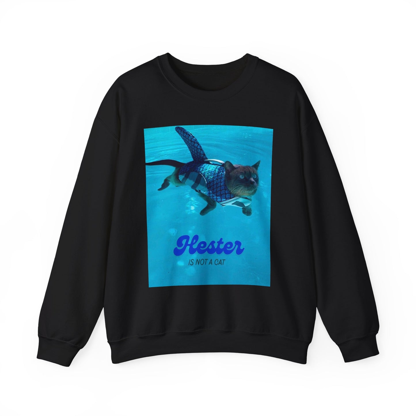 “Hester is Not a Cat" Sharkitty Crewneck Sweatshirt