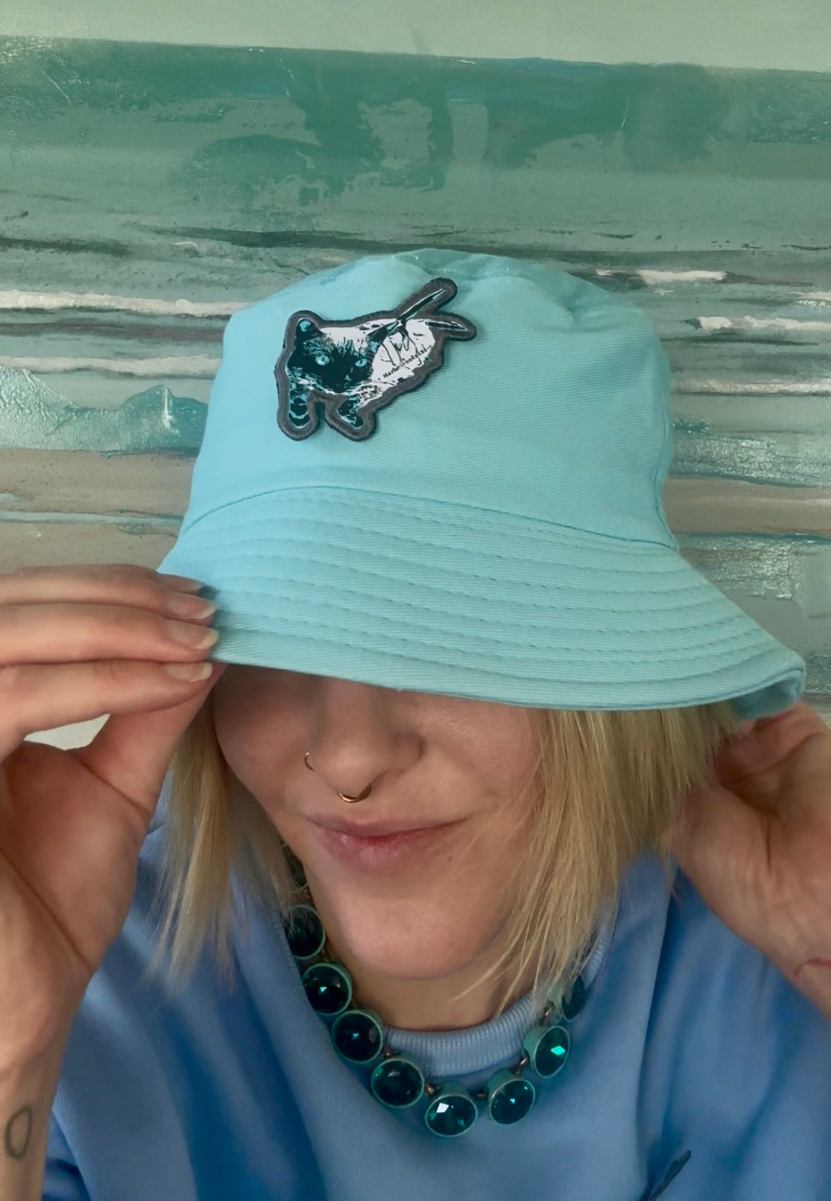 Sharkitty Patch Bucket Hat