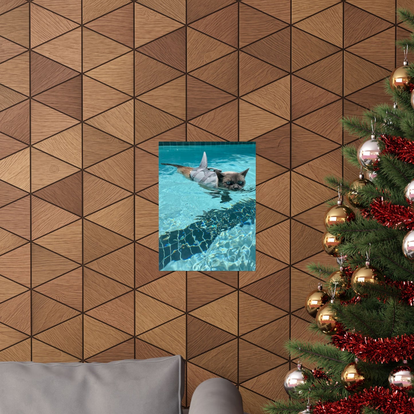 Scrunchie-Nose Sharkitty Matte Vertical Print