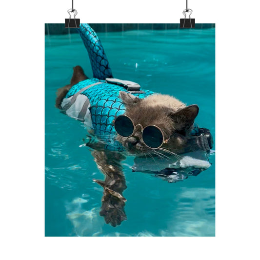 Cool Sharkitty Matte Vertical Print