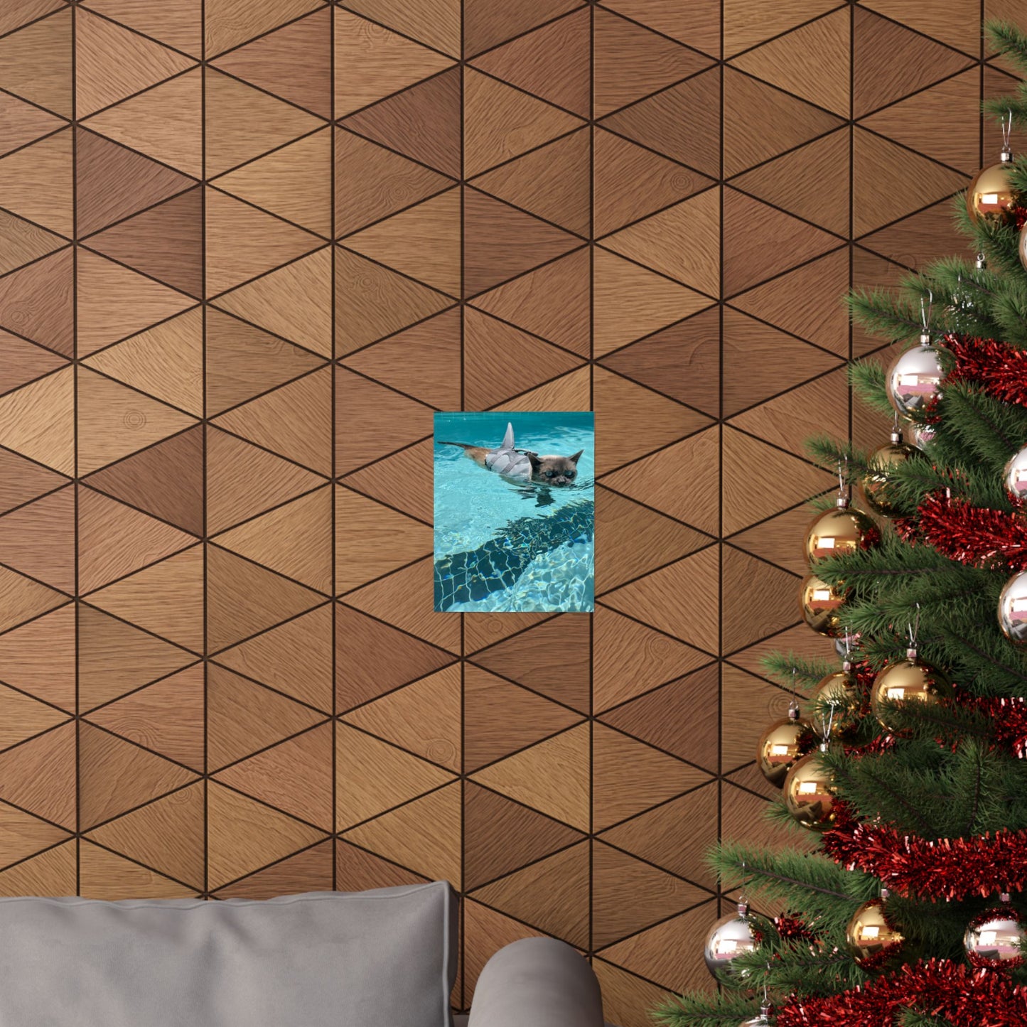 Scrunchie-Nose Sharkitty Matte Vertical Print